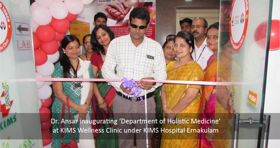Dr.Ansar inaugurating Dept. of Holistic Medicine at KIMS